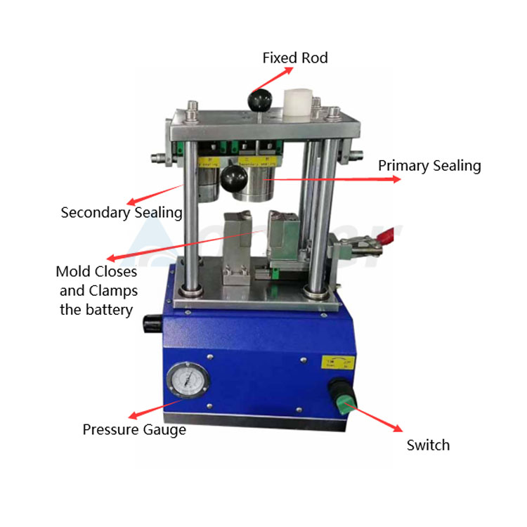 Pneumatic Sealer Crimper Sealing Machine For Cylinder Battery