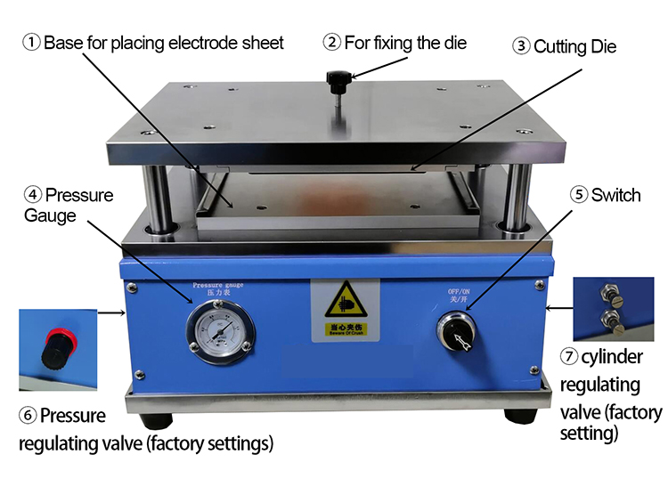 Compact Pneumatic Pouch Cell Electrode Die Cutting Machine Introduction