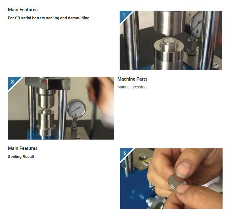 Hydraulic Manual Coin Cell Crimping Machine work
