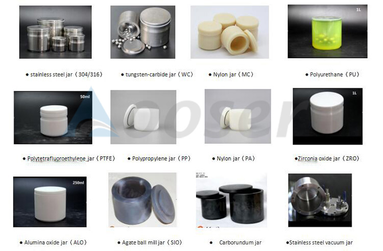 Jars for planetary Ball mill machine