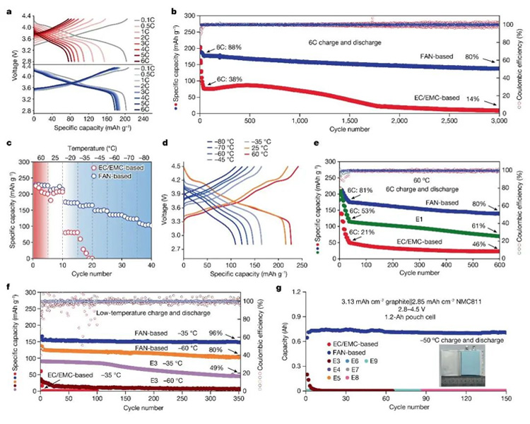 Electrochemical performance of FAN-based electrolyte. 